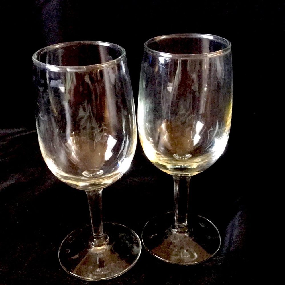 Pair of stemmed goblets